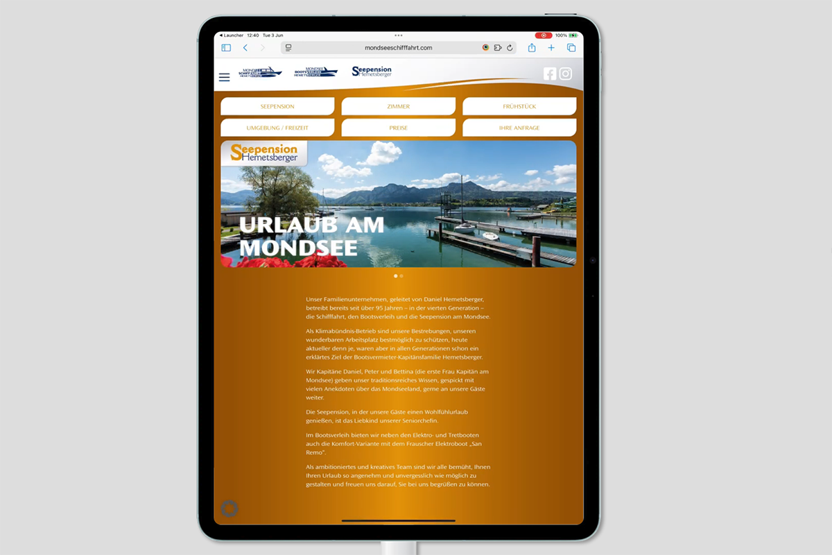 Mondseeschifffahrt Hemetsberger, Bootsverleih und Seepension